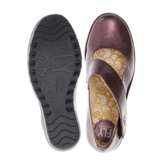 Fly London Yasi Mary Jane Shoes in Burgundy 39 - Picture 2 of 9